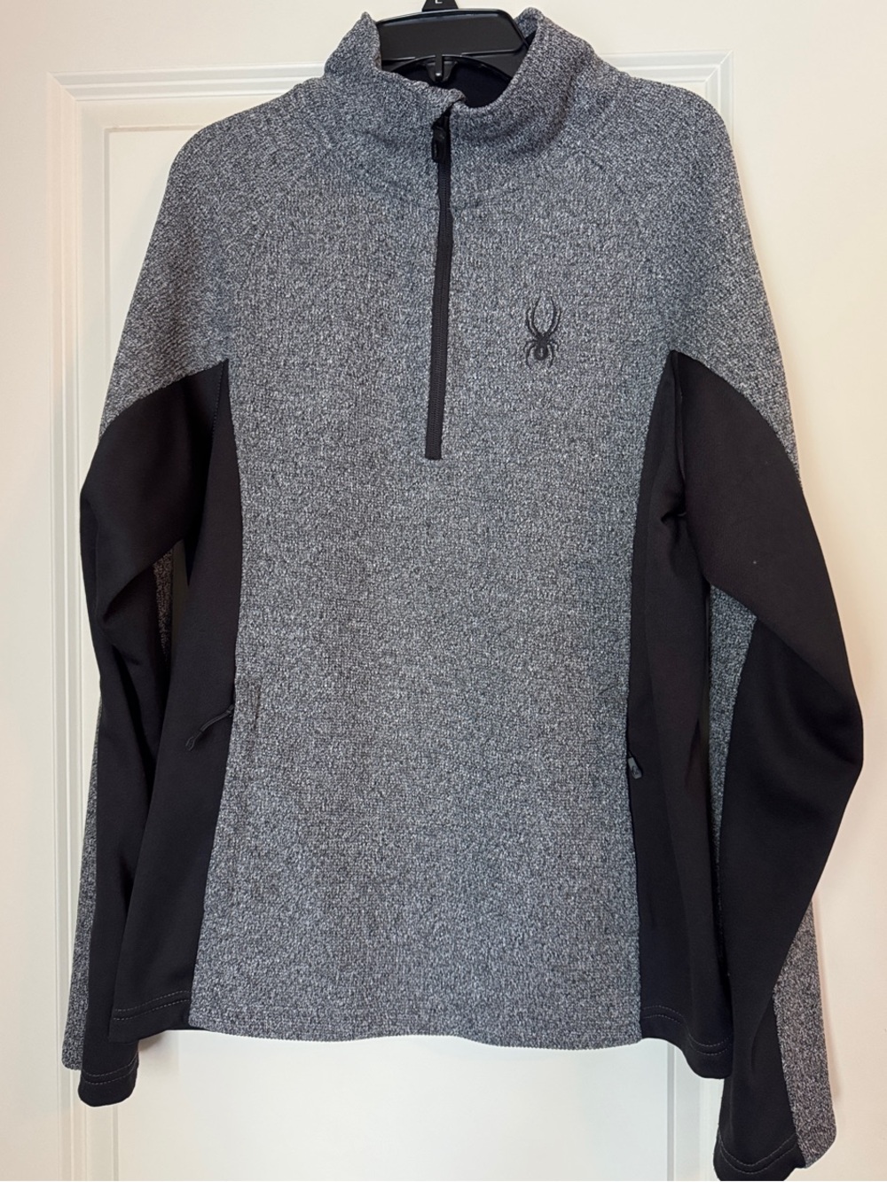Spyder Men’s Gray and Black Quarter-Zip Sweater